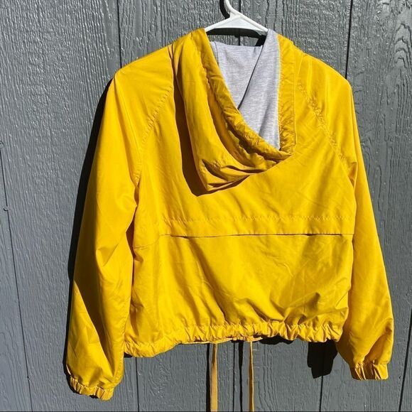 Divided Crop Windbreaker Lined Yellow Jacket XS - Picture 2 of 7